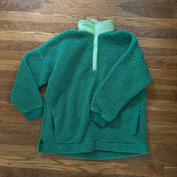 AERIE dream sherpa quarter zip jacket - Picture 2 of 5
